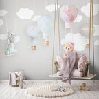 Teddy Bear Cloud Wallpaper : Pastel Balloons Nursery Mural - View 4