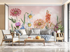 Wildflower Meadow Wallpaper : Daisies and Daffodils Botanical Mural