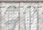 Concrete Arched Window Wallpaper : Industrial Loft Mural - View 2