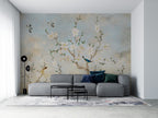 White Magnolia Tree Wallpaper : Bluebird Chinoiserie Mural