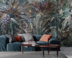 Misty Banana Leaf Wallpaper : Bird of Paradise Jungle Mural