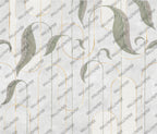Green Art Deco Leaf Wallpaper : Peach Arches Geometric Mural - View 2