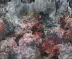 Smoky Peony Wallpaper : Abstract Burgundy Floral Mural - flat design