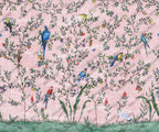 Parrot Branches Wallpaper : Cream Chinoiserie Bird Mural - View 2