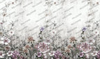Hanging Flowers Wallpaper : Soft Grey Cascading Blossom Mural - View 2