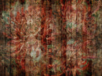 Rustic Wood Floral Wallpaper : Pink Teal Distressed Plank Mural - View 2