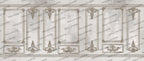 Distressed Wall Panel Wallpaper : Classic Grey Molding Mural - View 2