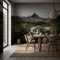 Green Valley River Wallpaper : Mountain Landscape Mural