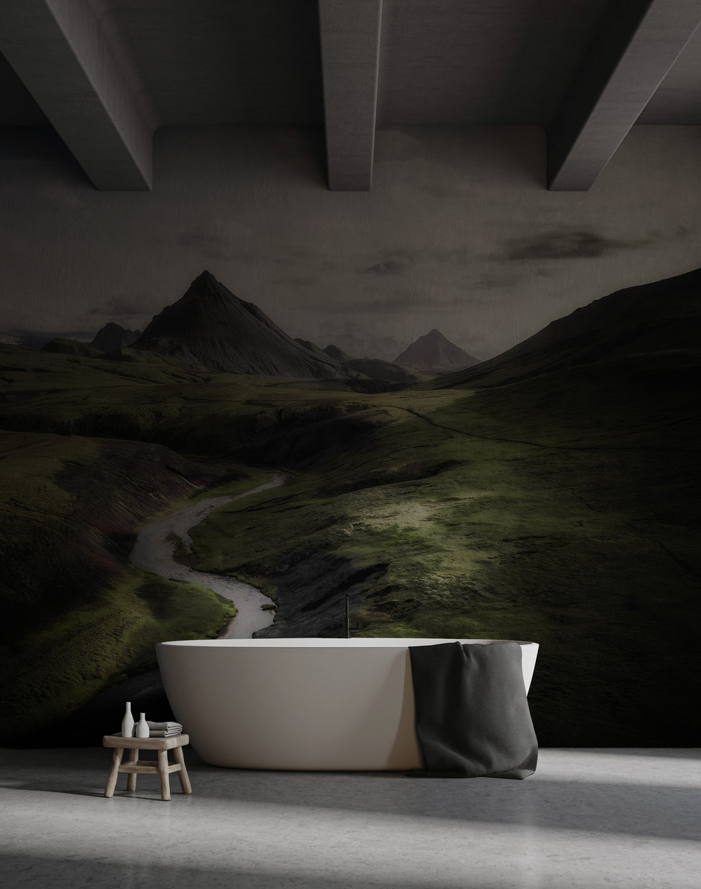Green Valley River Wallpaper : Mountain Landscape Mural - View 5