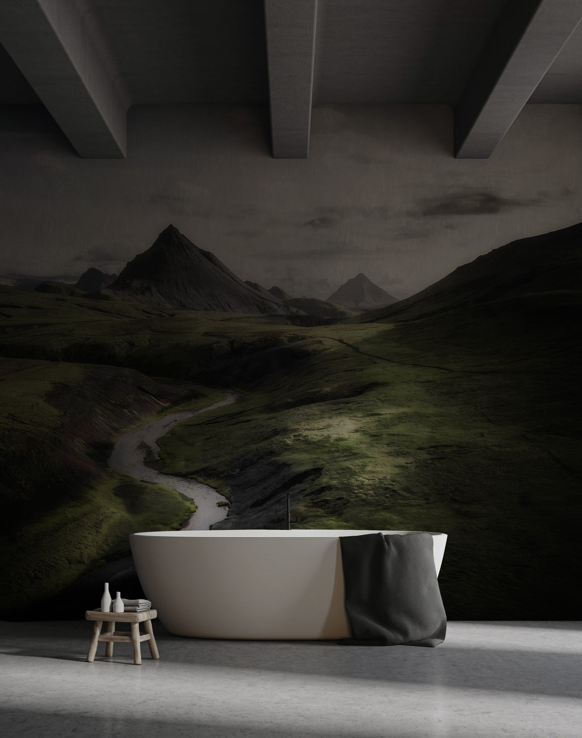 Green Valley River Wallpaper : Mountain Landscape Mural - View 5