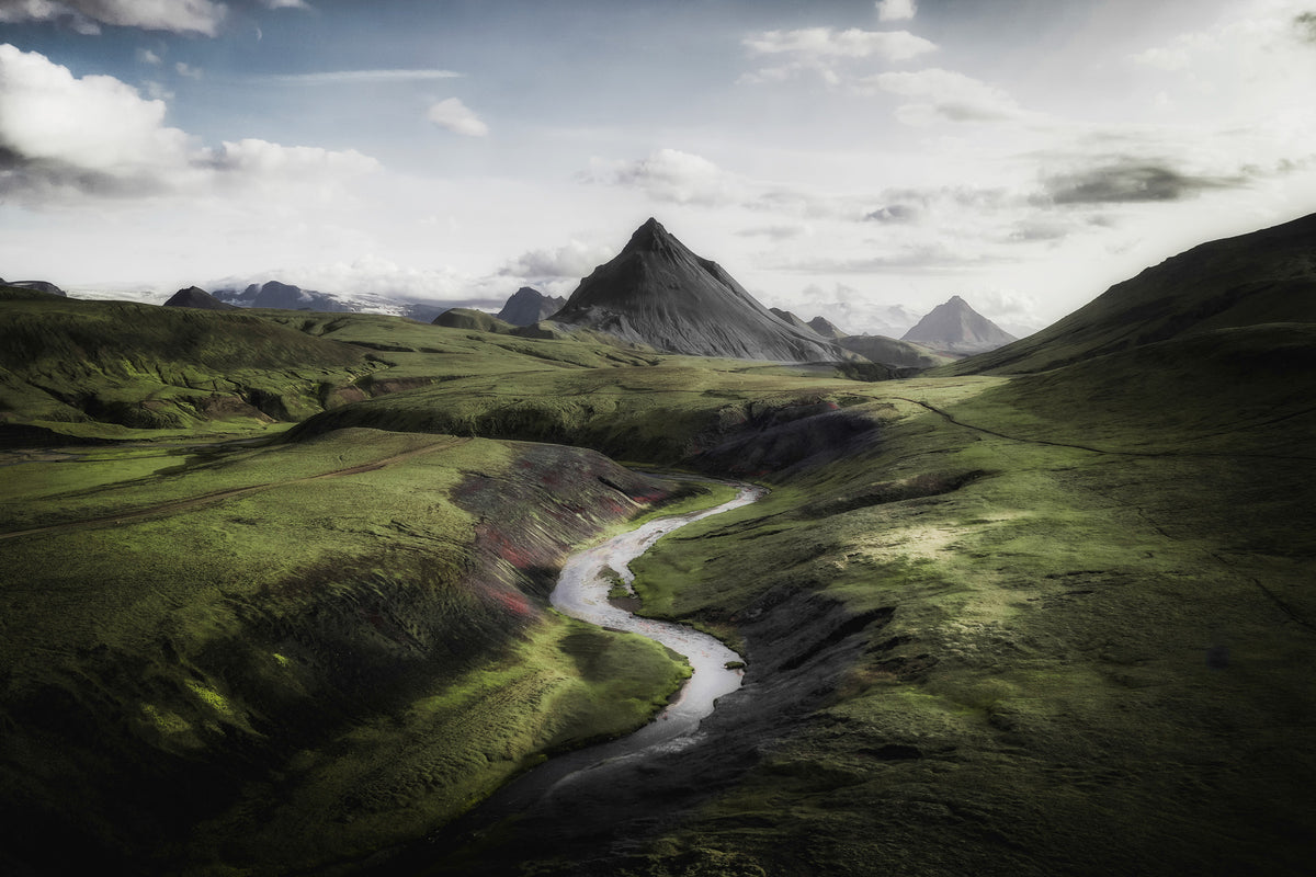Green Valley River Wallpaper : Mountain Landscape Mural - View 2
