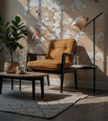 Beige Magnolia Branch Wallpaper : Spring Blossom and Bird Mural