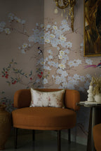 Beige Magnolia Branch Wallpaper : Spring Blossom and Bird Mural - View 5