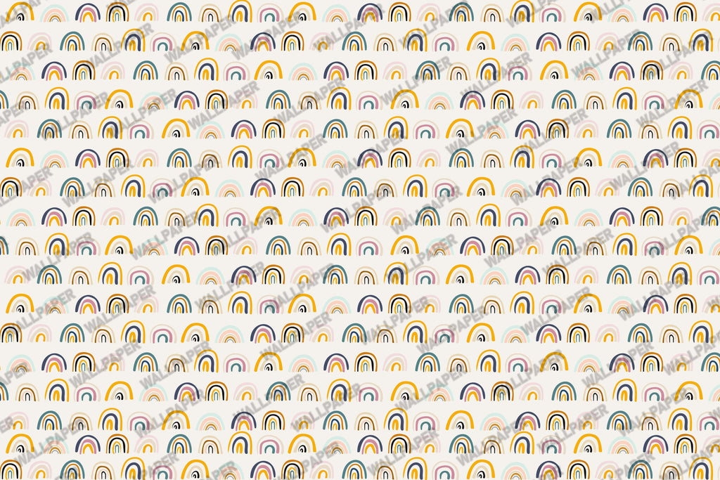 Rainbow Pattern Kids Wallpaper : Boho Arches Repeat - flat design