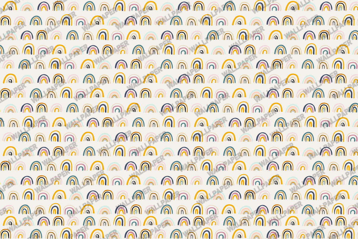 Rainbow Pattern Kids Wallpaper : Boho Arches Repeat - flat design