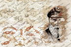 Old Sailor Wallpaper : Vintage Nautical Map Knots Mural - View 2