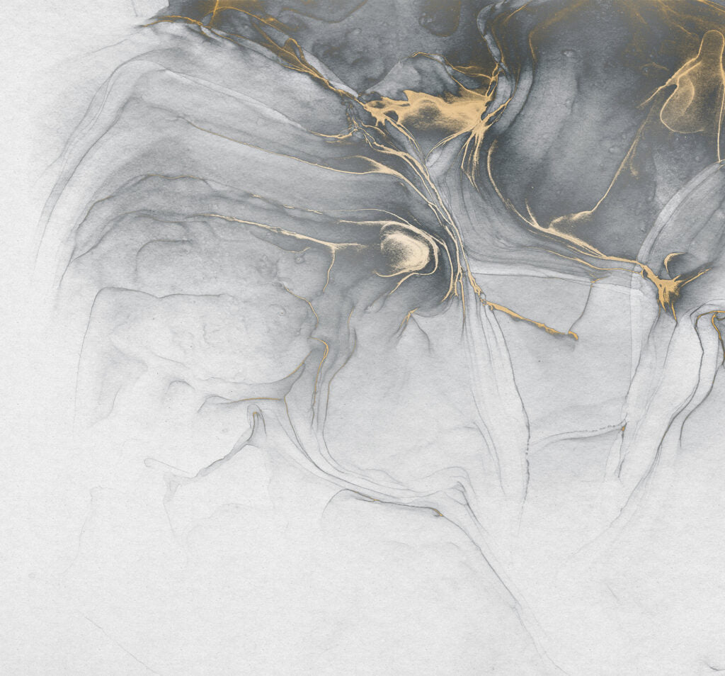 Grey Gold Marble Wallpaper : Smoky Abstract Veins Mural - flat design