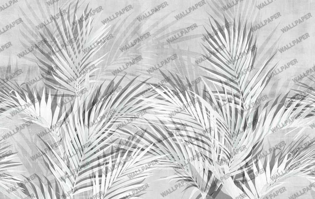 Pale Palm Leaf Shadow Wallpaper : Neutral Botanical Mural - View 5
