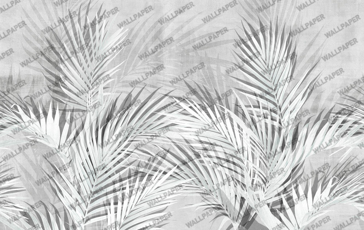 Pale Palm Leaf Shadow Wallpaper : Neutral Botanical Mural - View 5