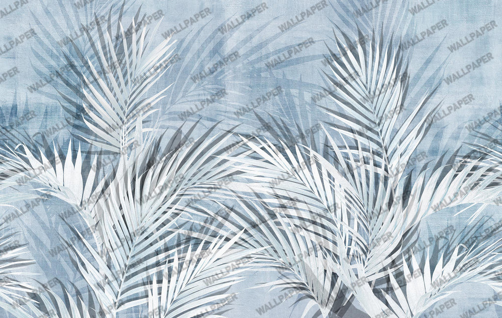Pale Palm Leaf Shadow Wallpaper : Neutral Botanical Mural - View 3
