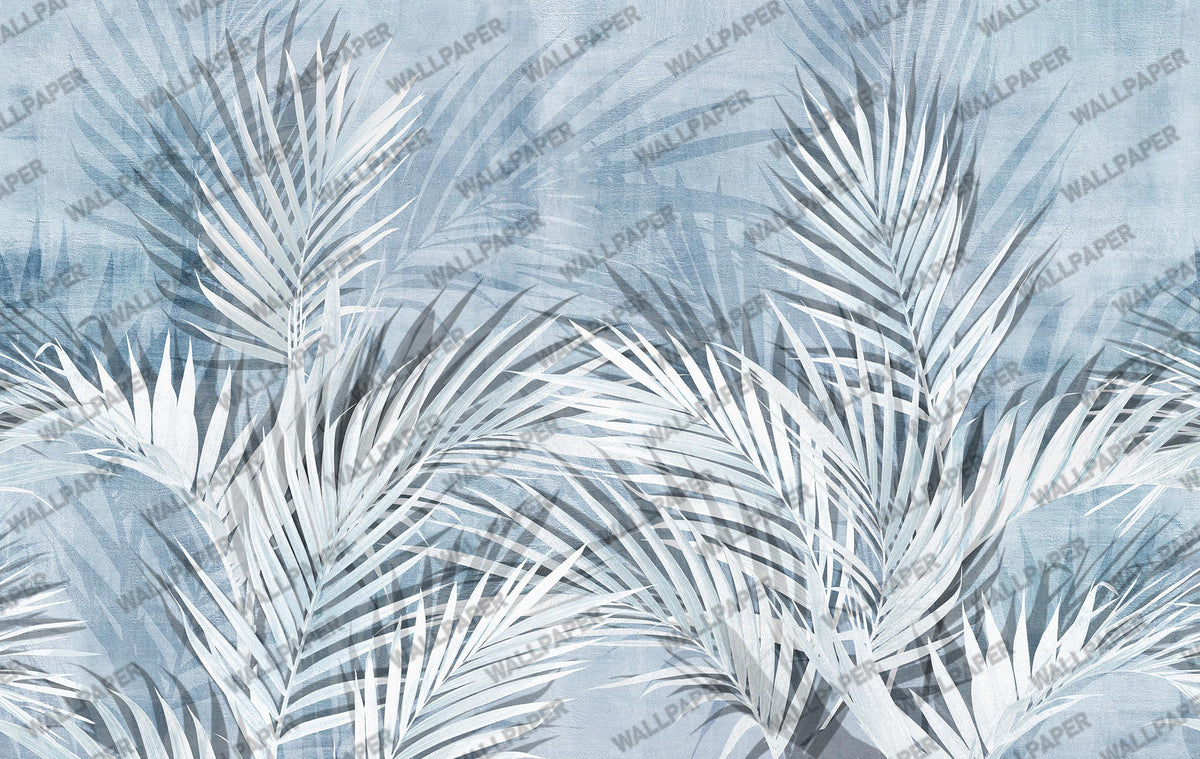 Pale Palm Leaf Shadow Wallpaper : Neutral Botanical Mural - View 3