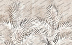 Pale Palm Leaf Shadow Wallpaper : Neutral Botanical Mural - View 2