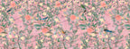 Pink Floral Bird Wallpaper : Coral Blossom Pattern - flat design