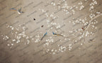 Blue Bird Blossom Wallpaper : Taupe Chinoiserie Branch Mural - View 2