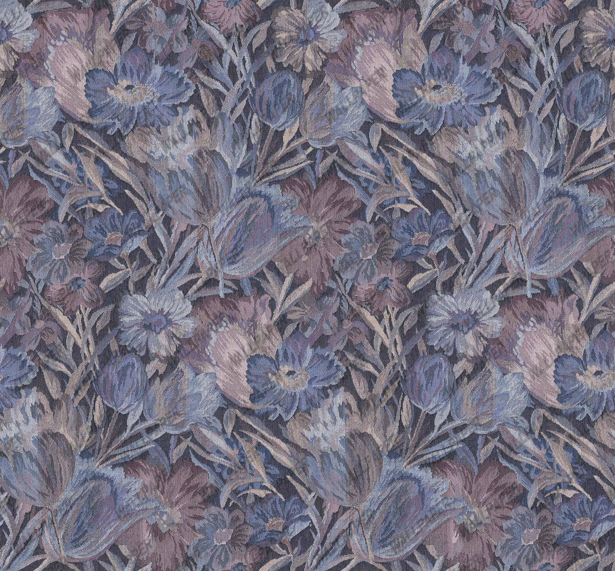 Soft Tapestry Floral Wallpaper : Needlepoint Flower Pattern - View 4