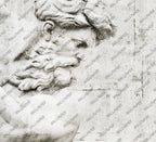 Zeus Statue Wallpaper : Classical Marble Bust Sepia Mural - View 2
