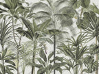 Green Palm Grove Wallpaper : Lush Tropical Trees Mural - flat design