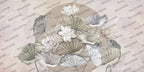 Blush Lotus Wallpaper : Large Lotus Flower Leaf Mural - flat design