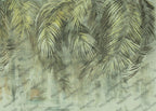 Hanging Palm Fronds Wallpaper : Sage Textured Tropical Mural - View 2