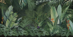 Large Tropical Leaves Wallpaper : Dark Green Jungle Foliage Mural - View 2