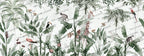 Tropical Giraffe Kids Wallpaper : Green Jungle Cockatoo Mural - View 2