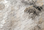 Beige Monstera Wallpaper : Neutral Tropical Leaf Texture Mural - flat design