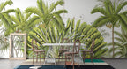 Lime Banana Leaf Wallpaper : Bright Green Tropical Mural - View 4