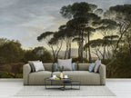 Classic Pine Landscape Wallpaper : Old Master Italian Trees Mural - View 3