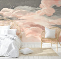 Pink Starry Cloud Wallpaper : Blush Dreamy Sky Mural