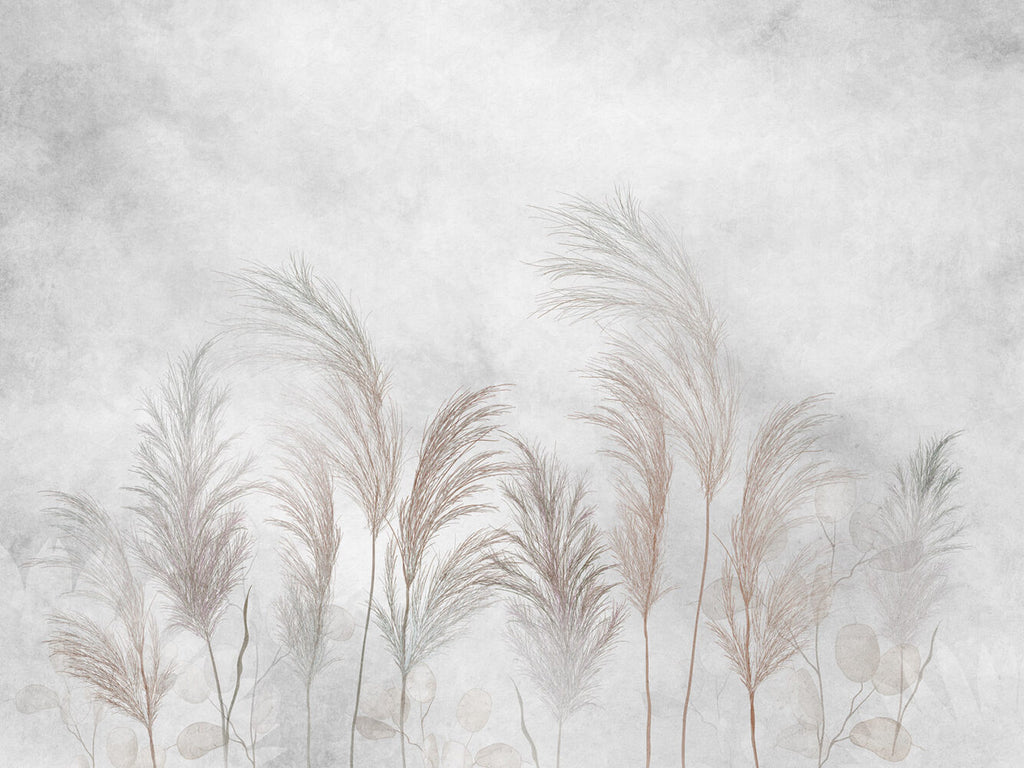 Pampas Grass Wallpaper : Soft Feathery Plumes Mural - View 2