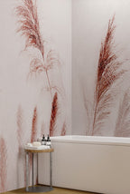 Pink Pampas Wallpaper : Blush Feather Grass Mural - View 2