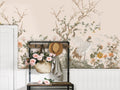 Crane Blossom Wallpaper : Chinoiserie Bird Flower Mural