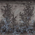 Textured Leaf Wallpaper : Grey and Blush Botanical Mural - View 3