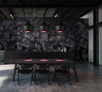 Dark Baroque Wallpaper : Grey Acanthus Scroll Mural