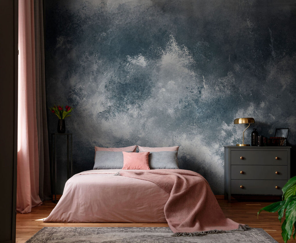 Blue Stone Texture Wallpaper : Grey Blue Distressed Marble Mural