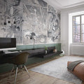 Comic Page Wallpaper : Grey Sketch Panel Mural