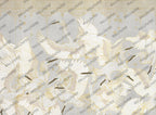 White Crane Wallpaper : Gold Line Birds On Charcoal Mural - View 2
