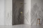 White 3D Leaves Wallpaper : Embossed Fern Relief Mural
