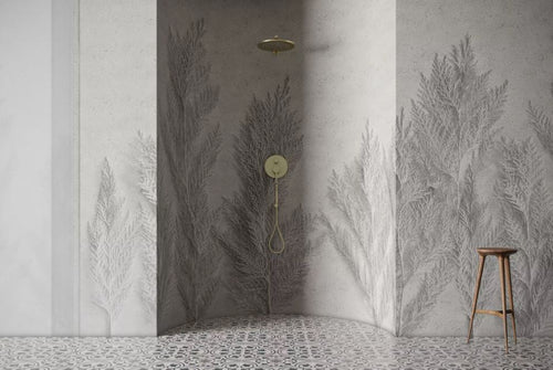 White 3D Leaves Wallpaper : Embossed Fern Relief Mural