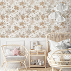 Peach Line Floral Wallpaper : Spring Blossom Branch Pattern